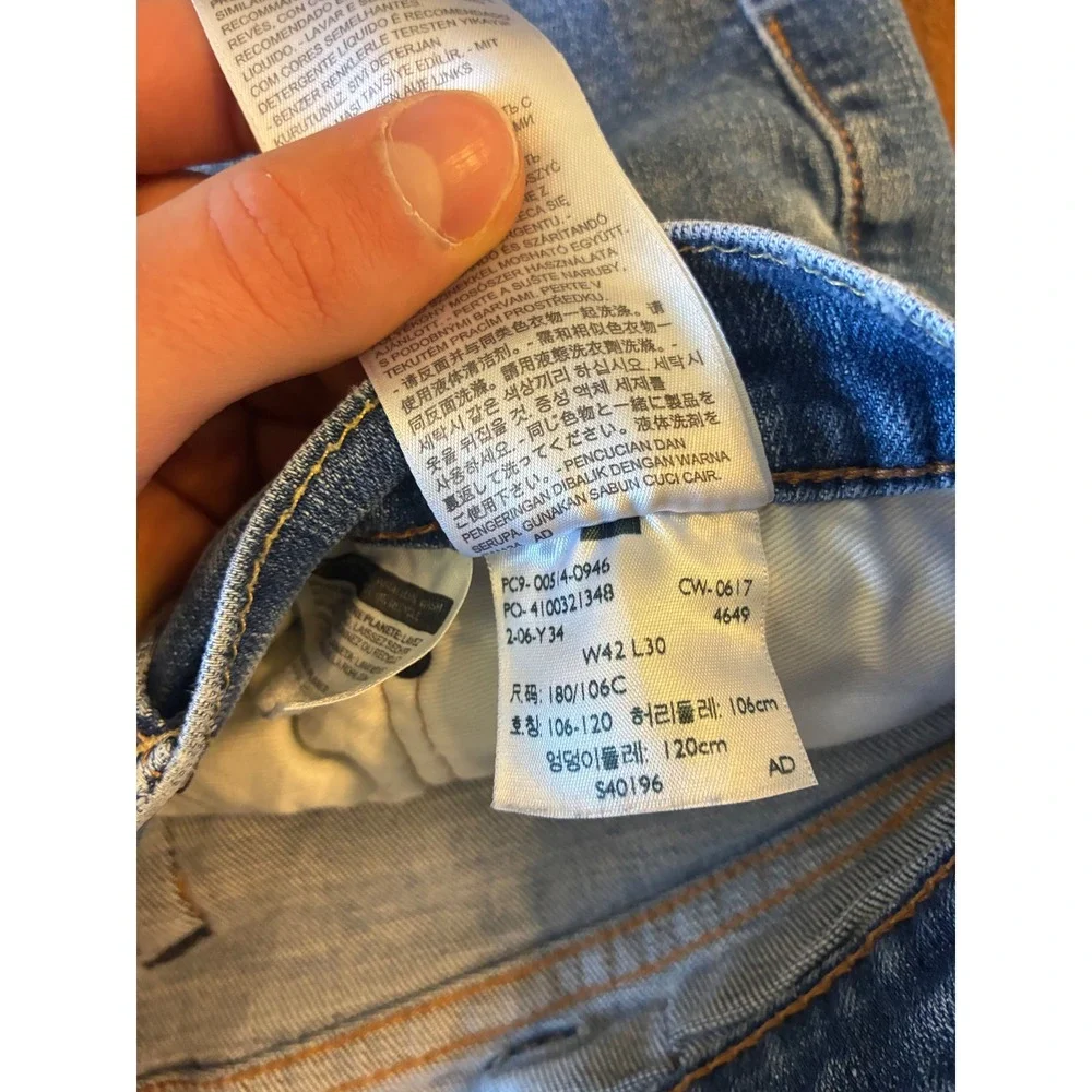 Levi's 514 Straight Fit Mens Blue Jeans 42x30 Medium Wash Denim Pants